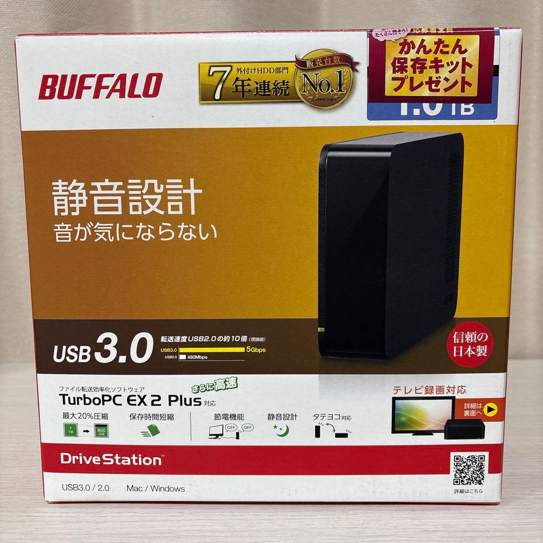 【未使用】バッファロー 外付ハードディスク HD-LC1.0U3-BKD5477
