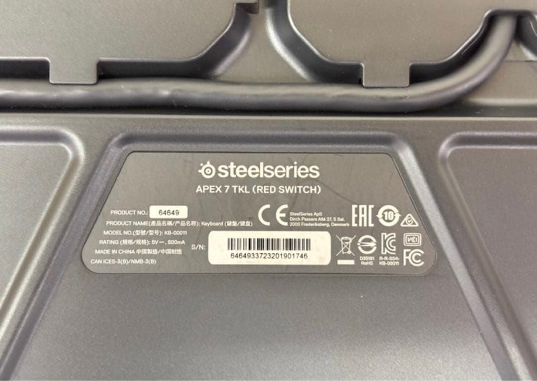 steelseries APEX7 tkl 64649 赤軸 JP 106