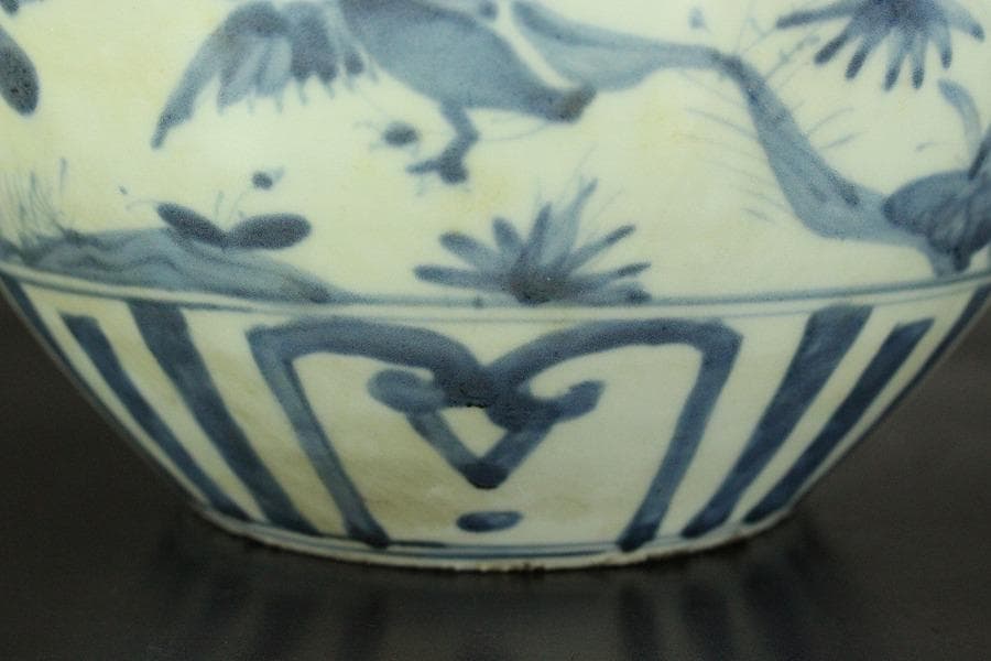 中国美術 青華 染付 祥瑞 丸壷(P125)