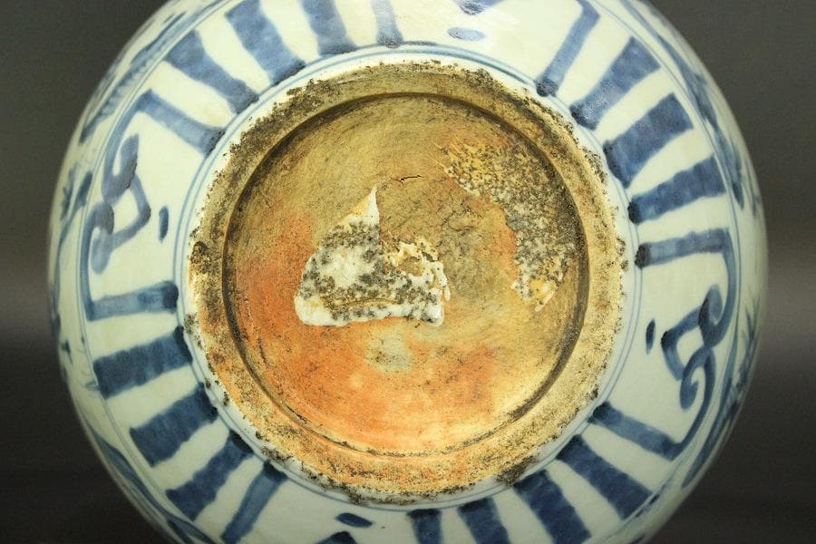 中国美術 青華 染付 祥瑞 丸壷(P125)
