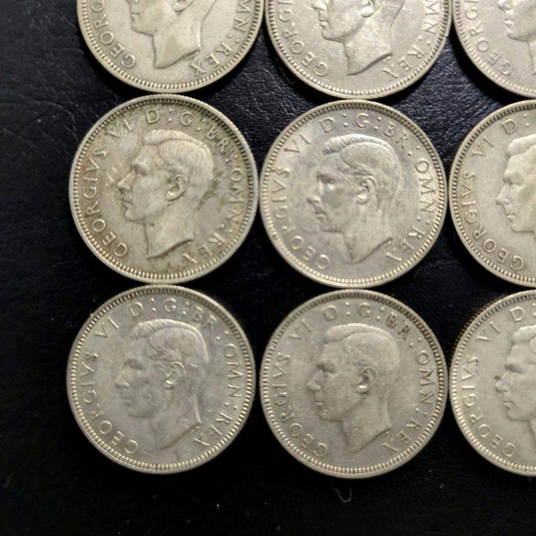 イギリス　イングランド様式９枚年号連続１シリング銀貨