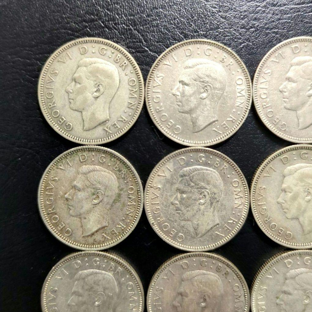 イギリス　イングランド様式９枚年号連続１シリング銀貨