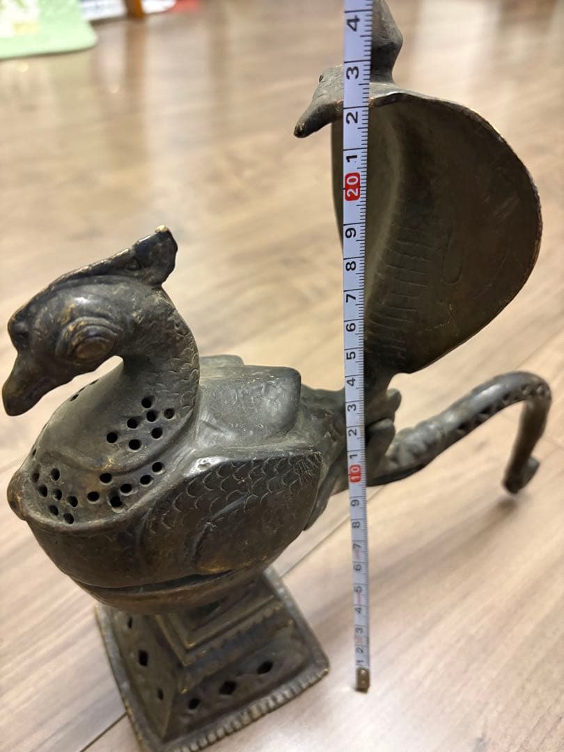 鳳凰香炉 古銅製 時代物 約1600克 旧藏