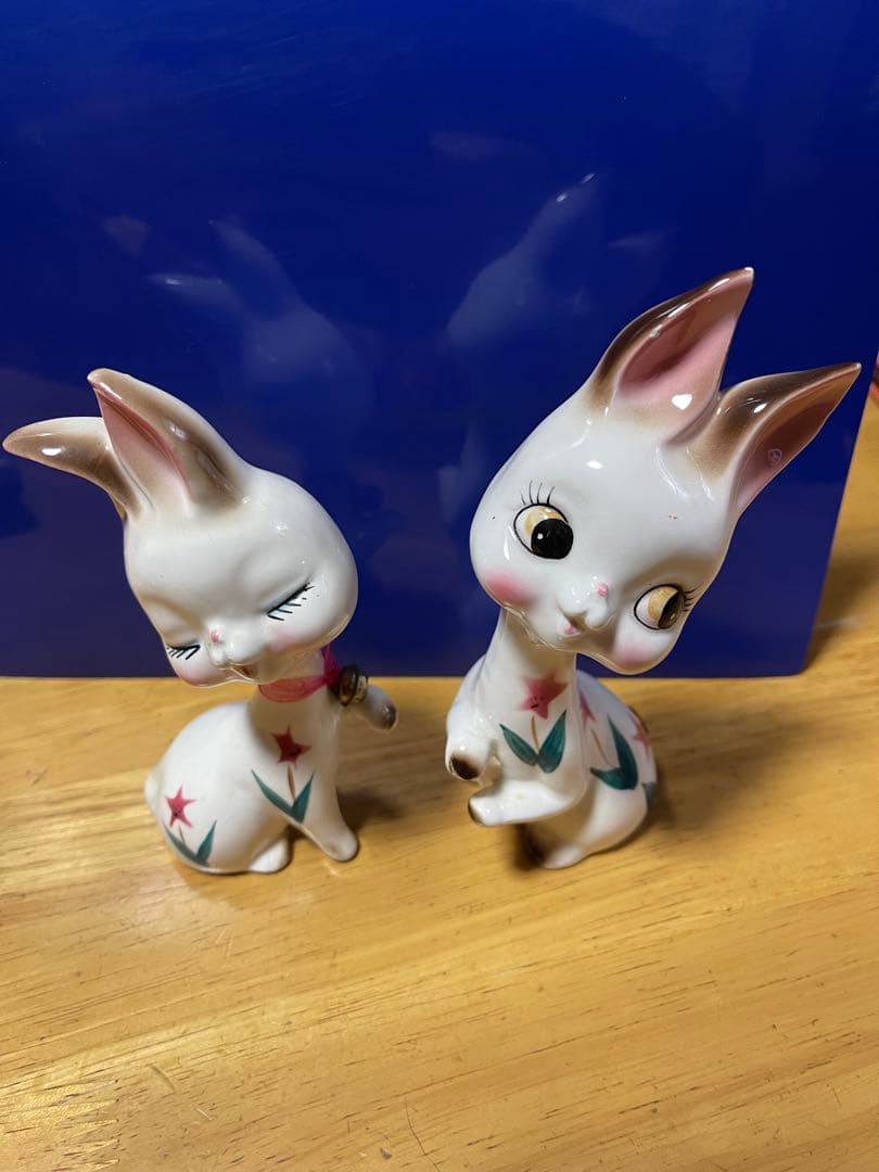 昭和レトロ　白兎　陶器　2個セット