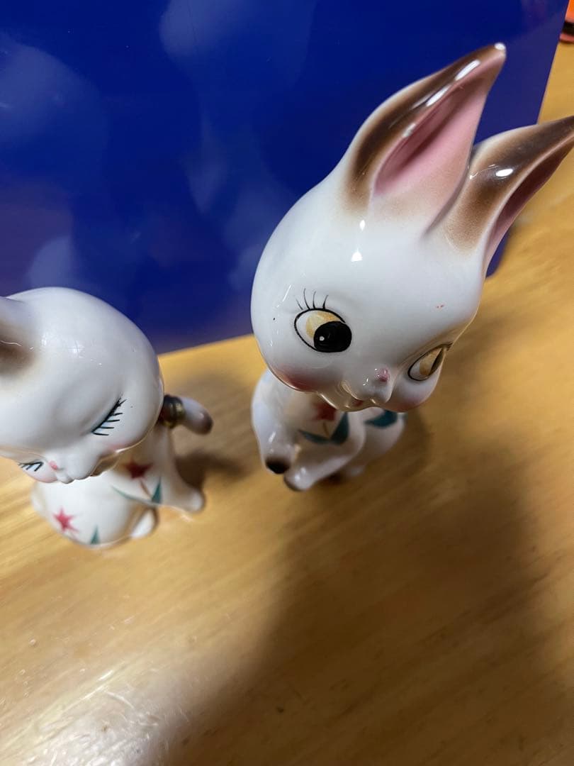 昭和レトロ　白兎　陶器　2個セット