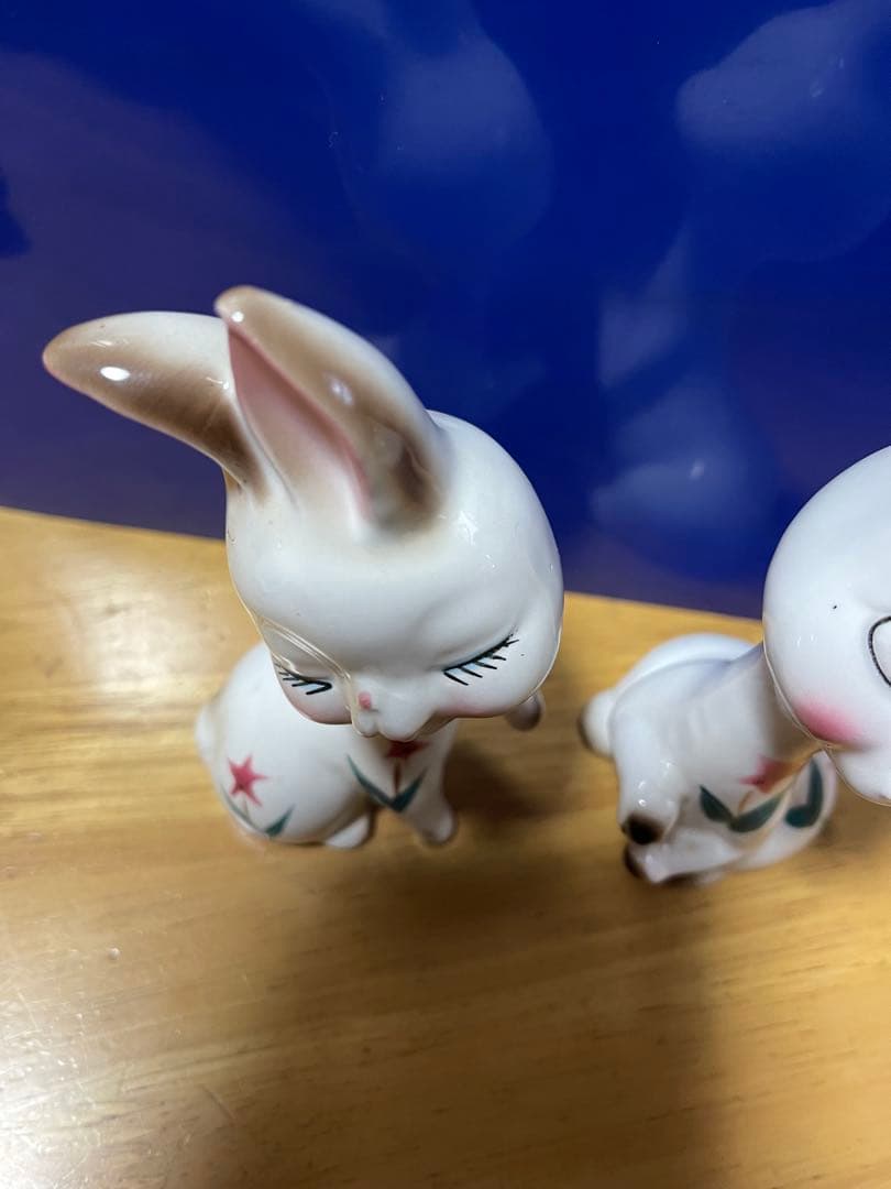 昭和レトロ　白兎　陶器　2個セット