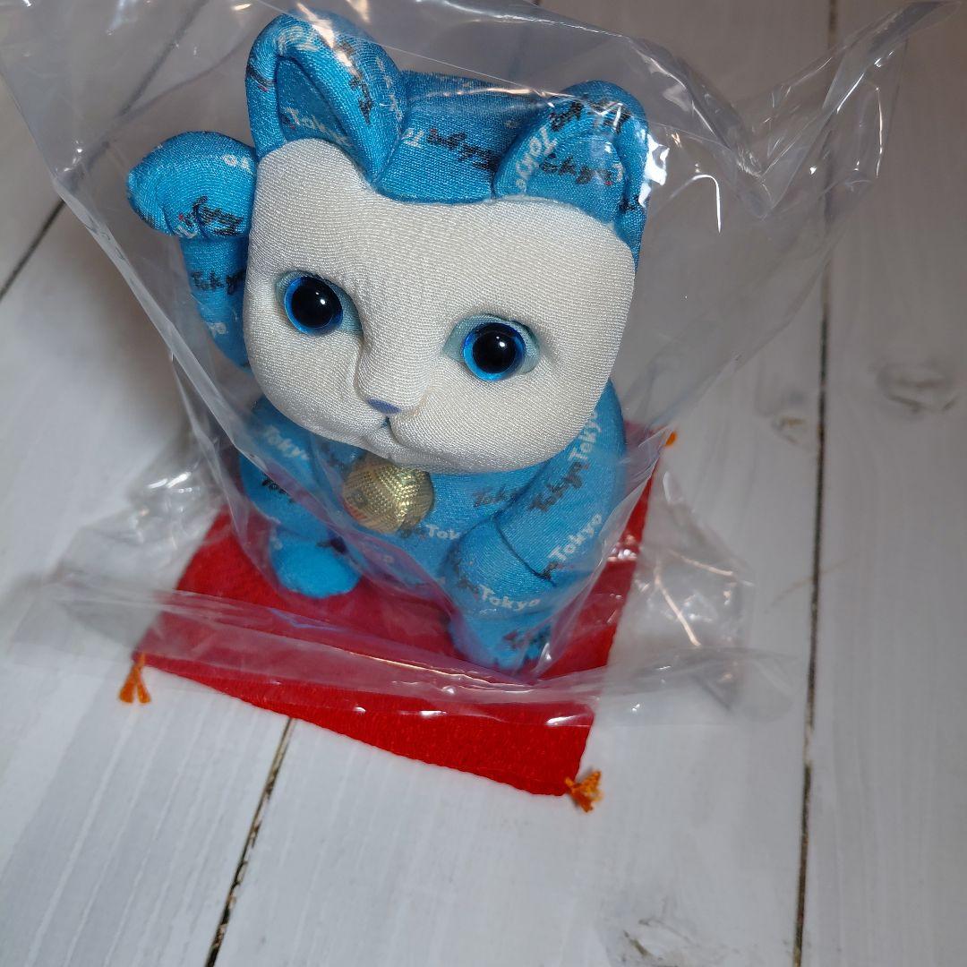 【新品未使用】江戸木目込　招き猫　柿沼人形 Tokyo柄