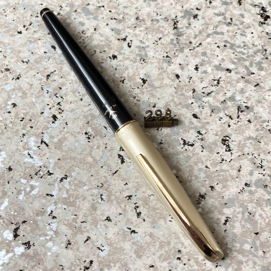#298 オーバーホール済み 万年筆 PLATINUM レア ロング 18k