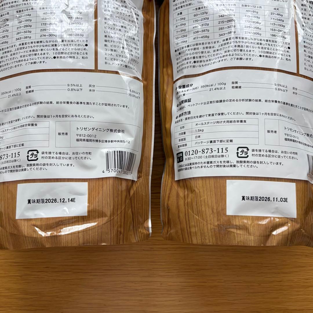うまか ドッグフード 1.5kg ×2袋