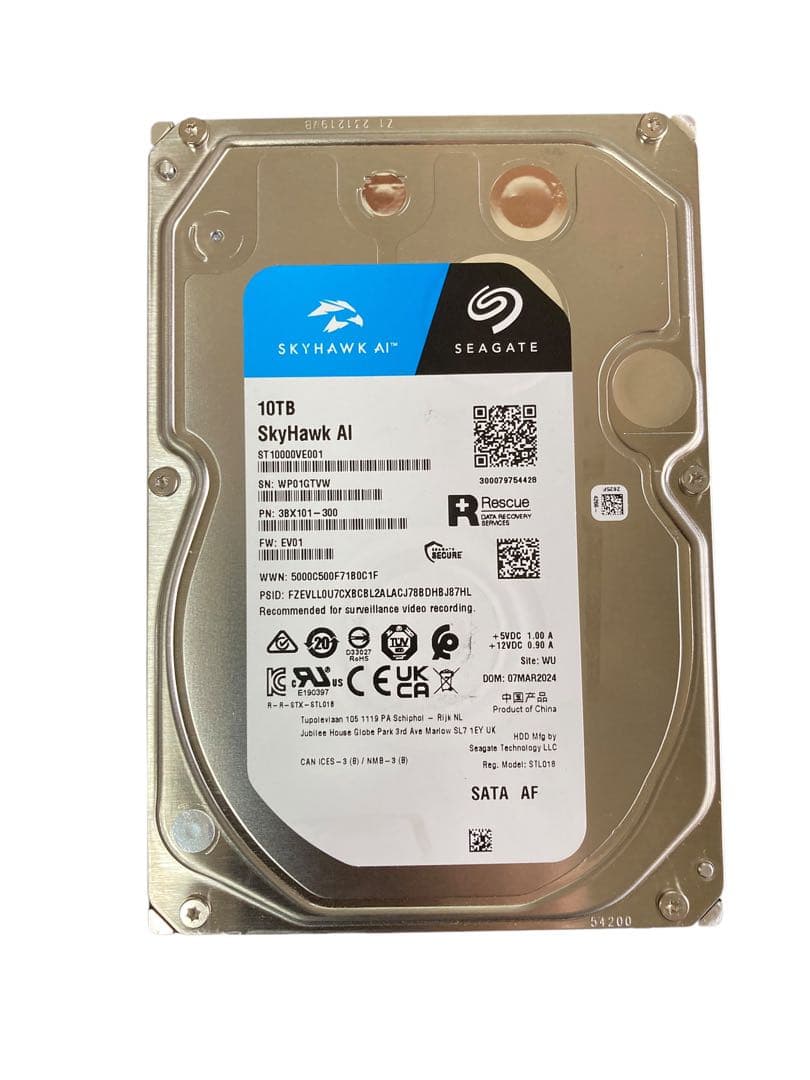 内蔵型ハードディスクドライブ Seagate SkyHawk AI ST10000VE001 10TB HDD