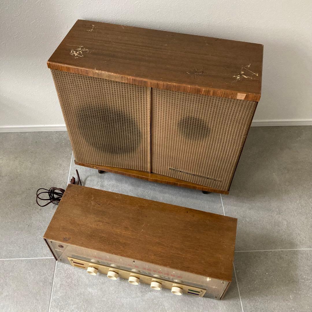 【可動品】TOSHIBA 真空管ラジオ スピーカー セット ヴィンテージ
