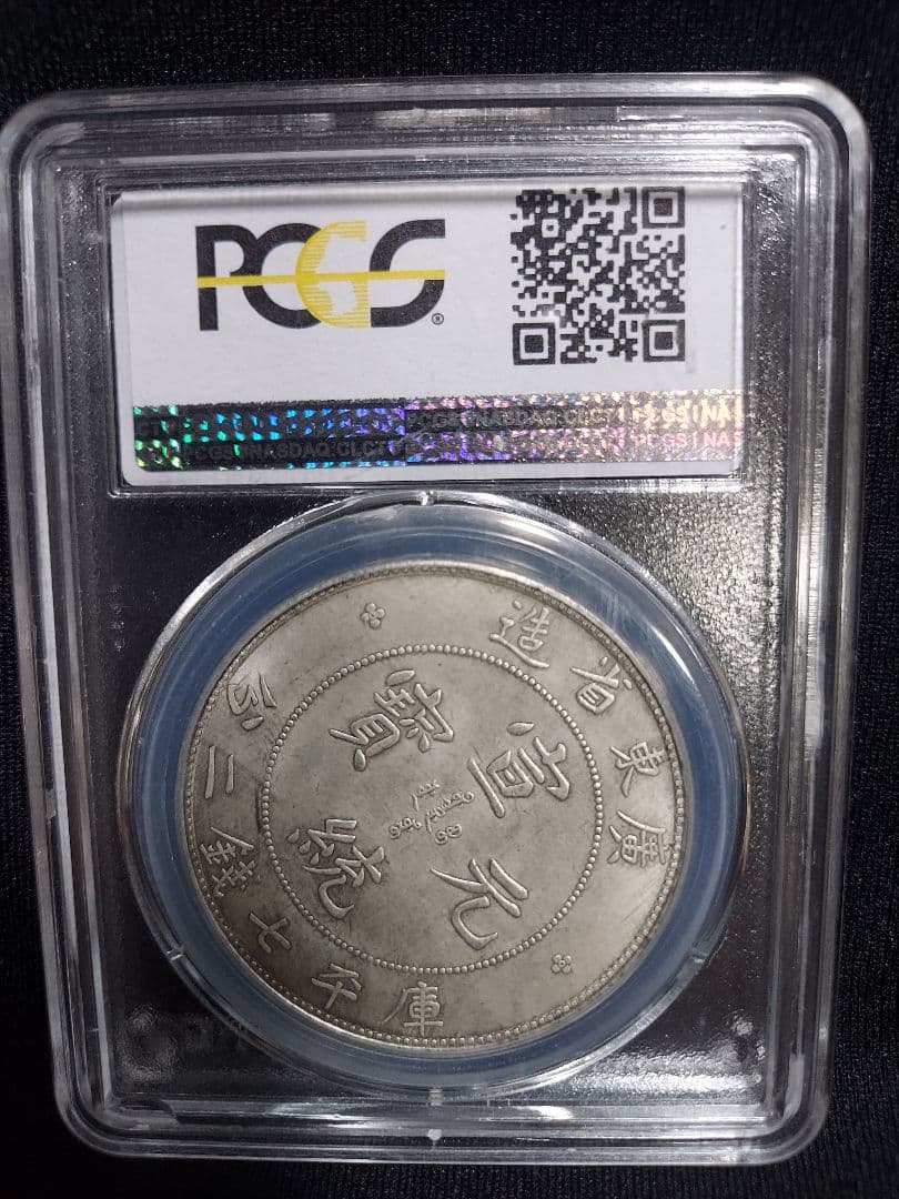 中国古銭 龍銀 廣東省造 PCGSケース入り 迫力龍図 コレクション品