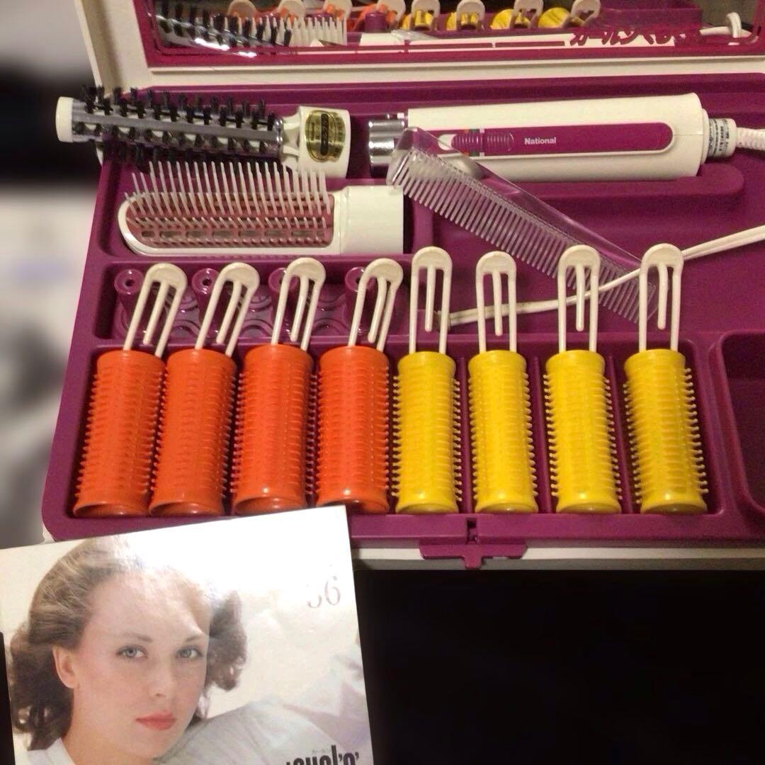 【美品】ヘアカーラーセット コンパクト薄型ナショナルカールンEH956 レトロ
