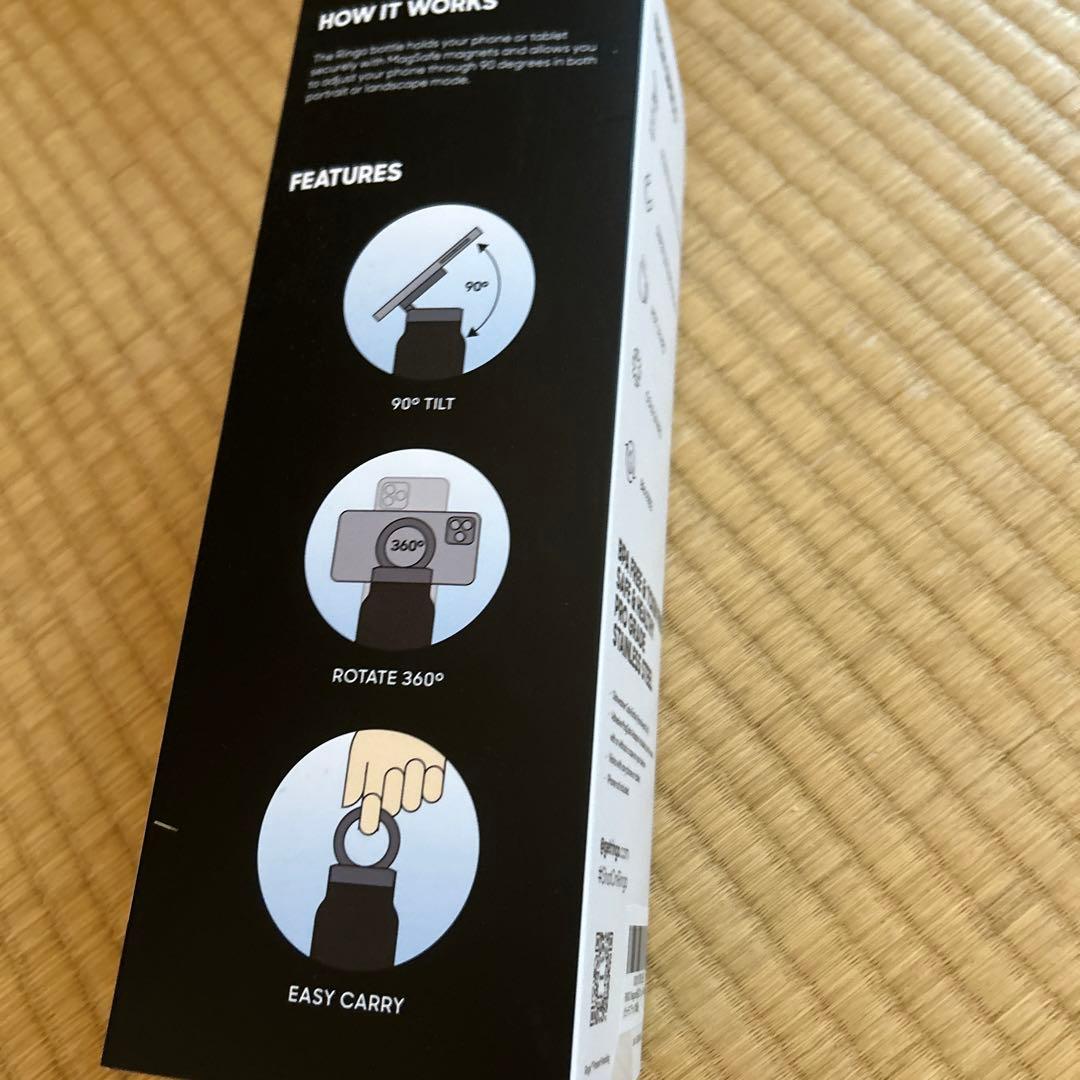 RINGO スマホスタンド付きボトル ブラック 500ml