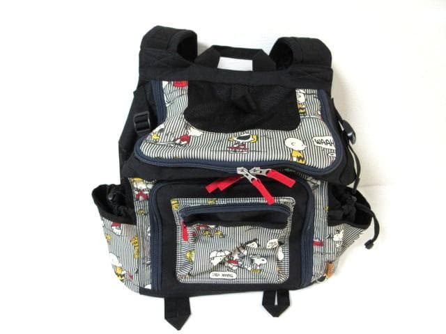 ペットパラダイス　Snoopy　ヒッコリー柄　ハグ＆リュックキャリーバッグ　美品