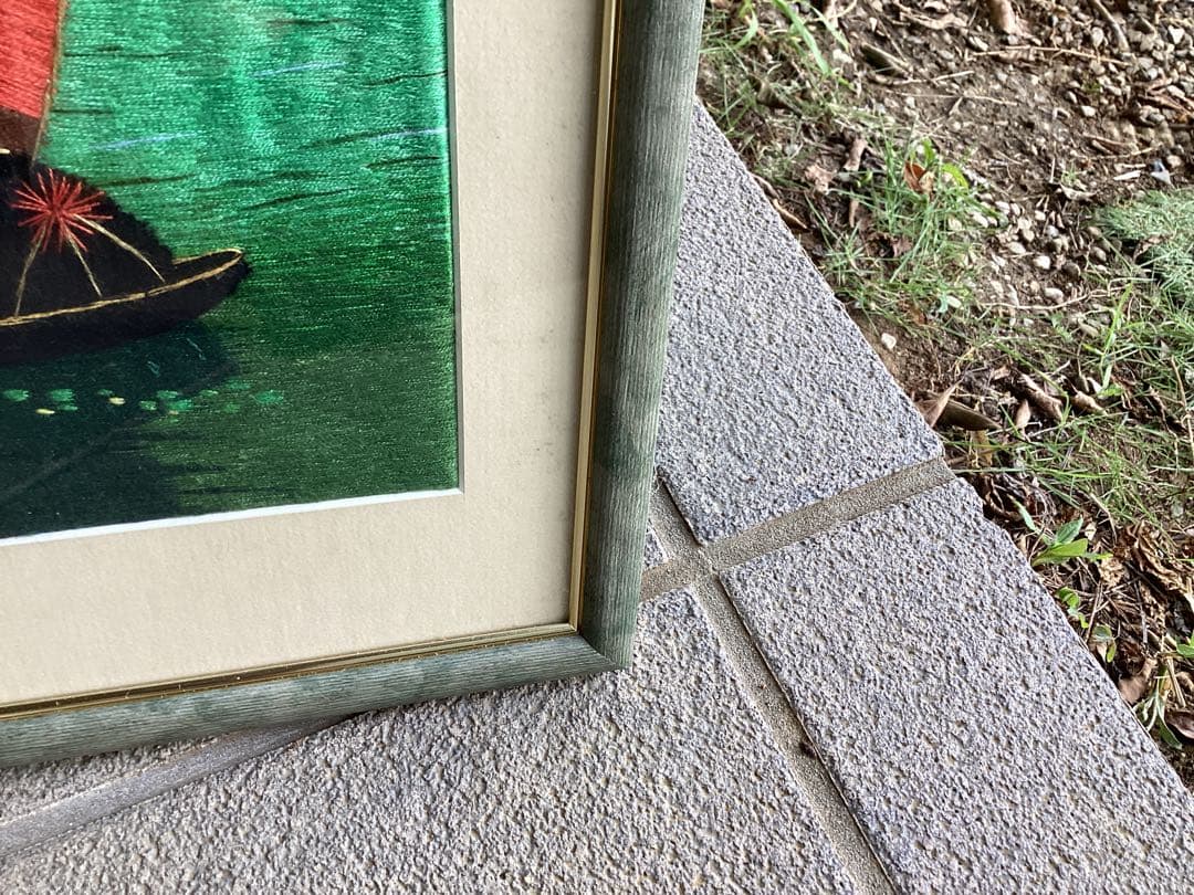 刺繍絵　ベトナム刺繍絵　ハロン湾　ししゅう