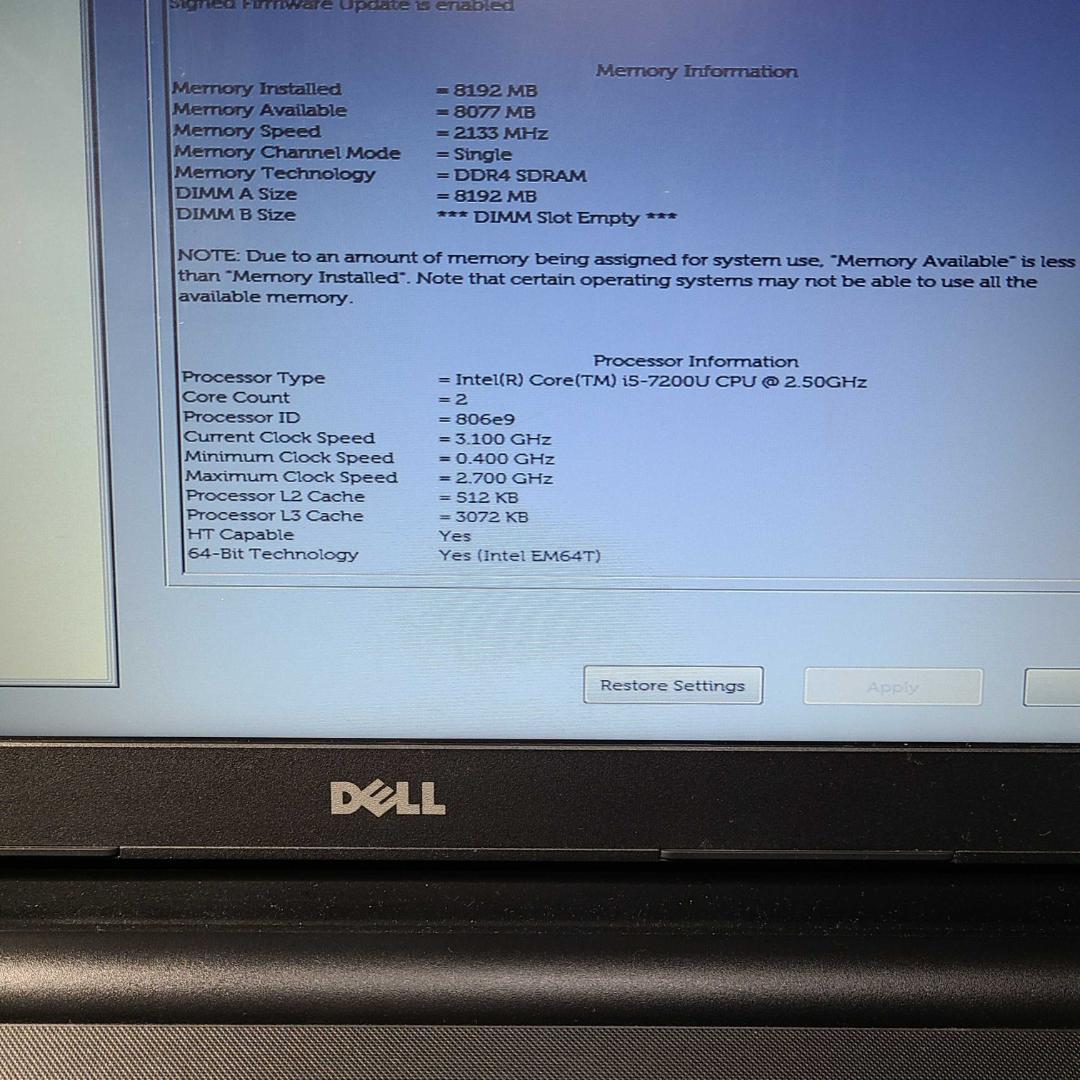 DELL inspiron15-3567 Core-i5 7200U メモリ8G