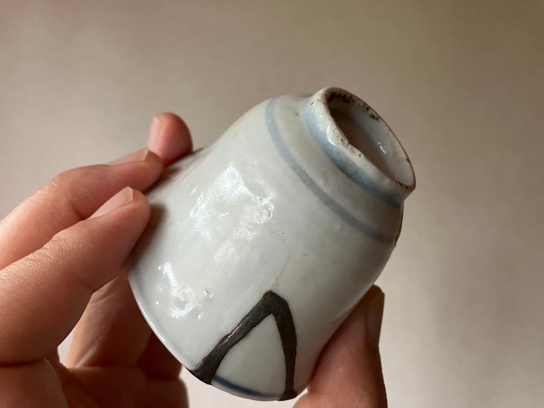 初期伊万里　染付沓杯　盃　江戸初期