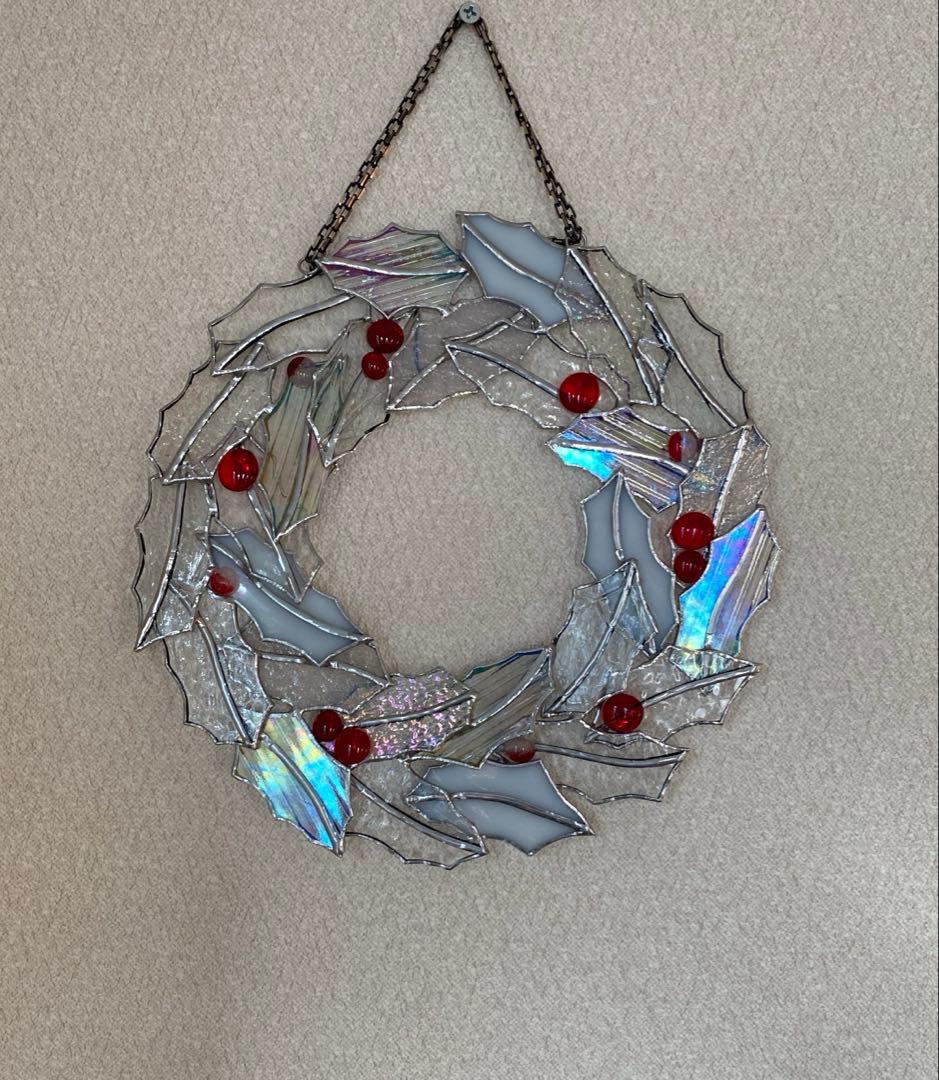 ステンドグラス クリスマスリース
