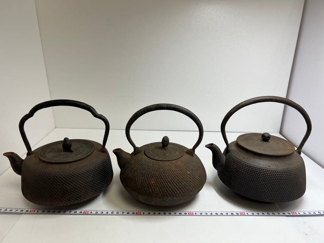 南部鉄瓶　3個　1798/1772/3127g 東K8-0221①