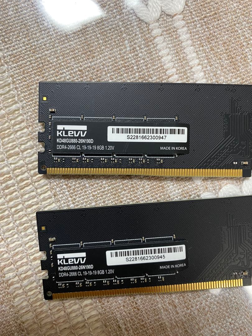 メモリー KLEVV DDR4 16GB (8GB x2) 2666MT/s CL19