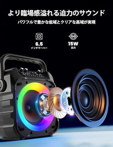 スピーカーセット カラオケ 家庭用 拡声器 カラオケマイク ２本 BlueDXT