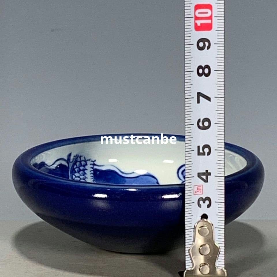 藍釉青花龍紋筆洗 書道具 文房具 現代工芸品 美術品 置物