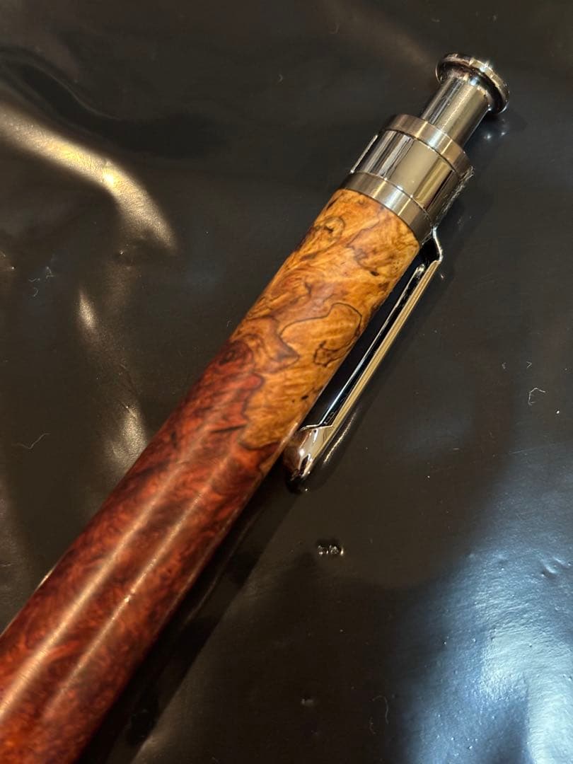 工房 楔 本花梨 瘤 紅白 スポルテッド 木軸 シャープペン 0.9mm