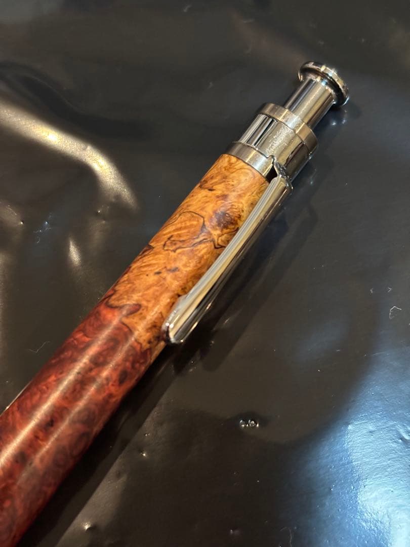 工房 楔 本花梨 瘤 紅白 スポルテッド 木軸 シャープペン 0.9mm