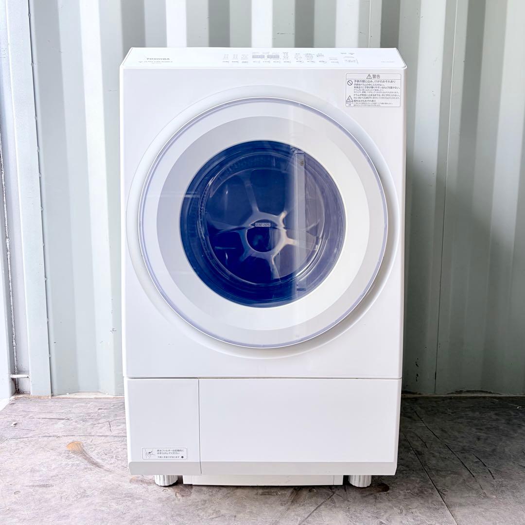 運搬取付無料！超美品グランホワイト純正東芝自動投入・速乾強力ドラム式洗濯乾燥機！