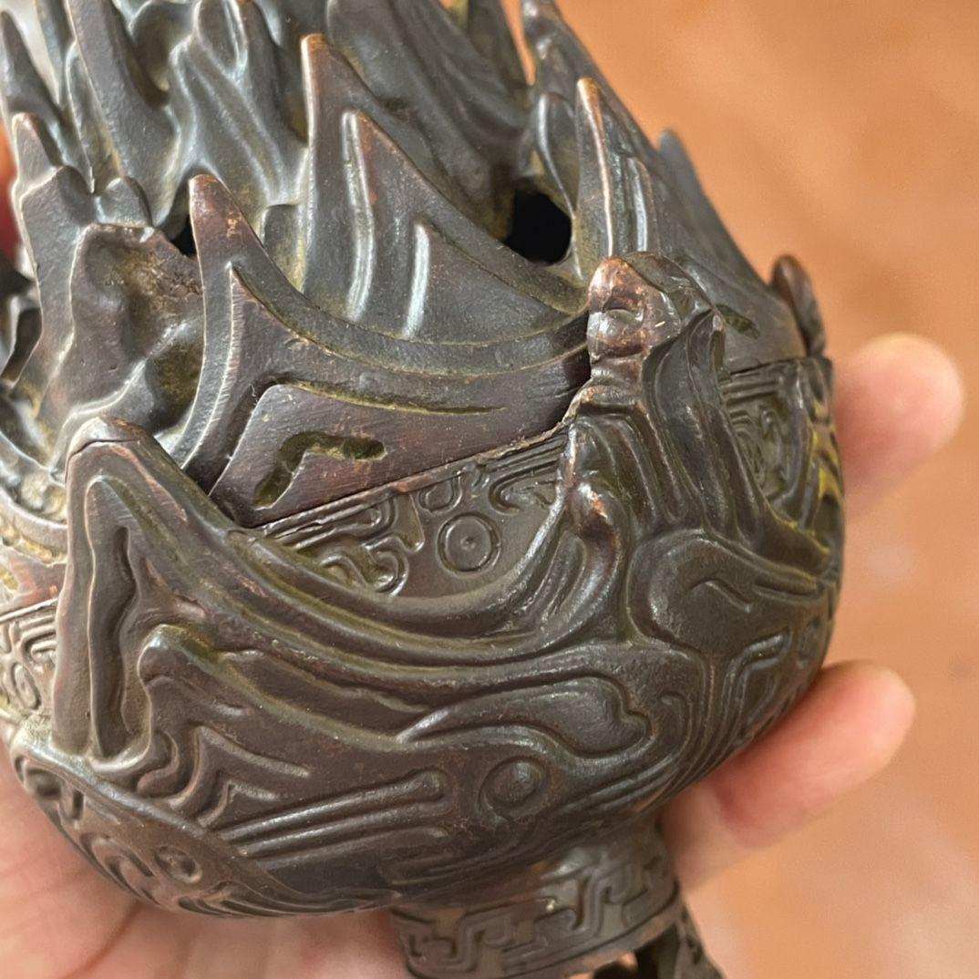銅器 香炉 博山炉 檀香香炉 室内茶道香炉 装飾品 工芸品 置物