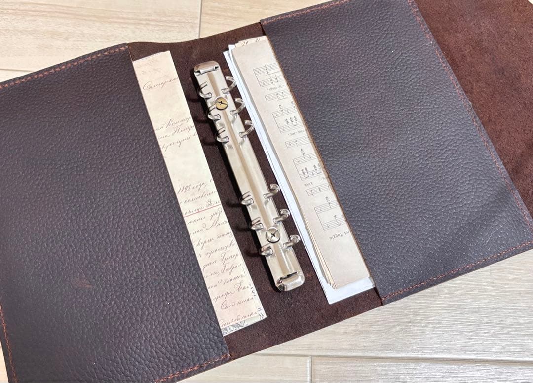 本革　プルアップ　A5サイズ　コラージュ収納ファイル　6穴バインダー