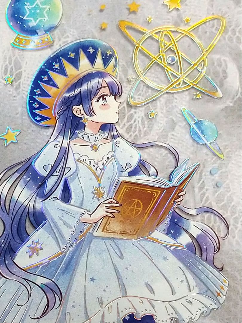 J634＃星月篇章(烫镭射银)当季限定切り売り海外人物マステ女の子