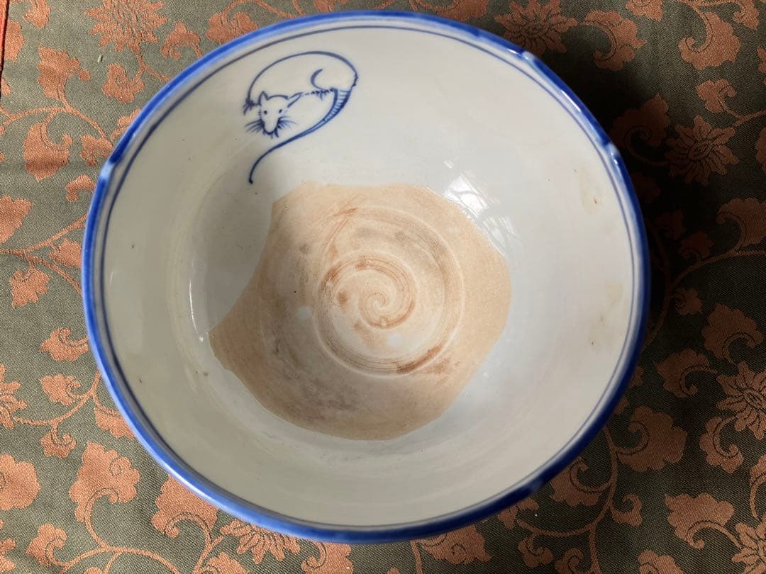 善五郎作　染付俵茶碗