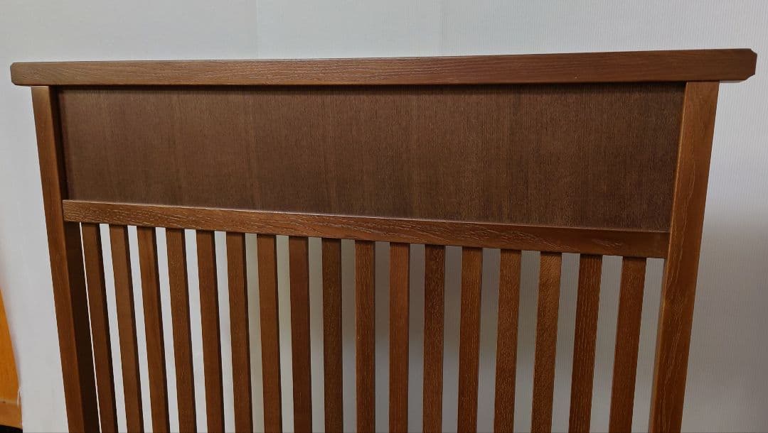 衝立　伝統和風　格子状衝立　枯茶色仕上げ　天然杢タモ無垢材フレーム　１枚式②