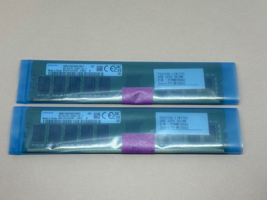 PRIMERGY純正 PYBME08UG2 3200 ECC 8GBx2枚