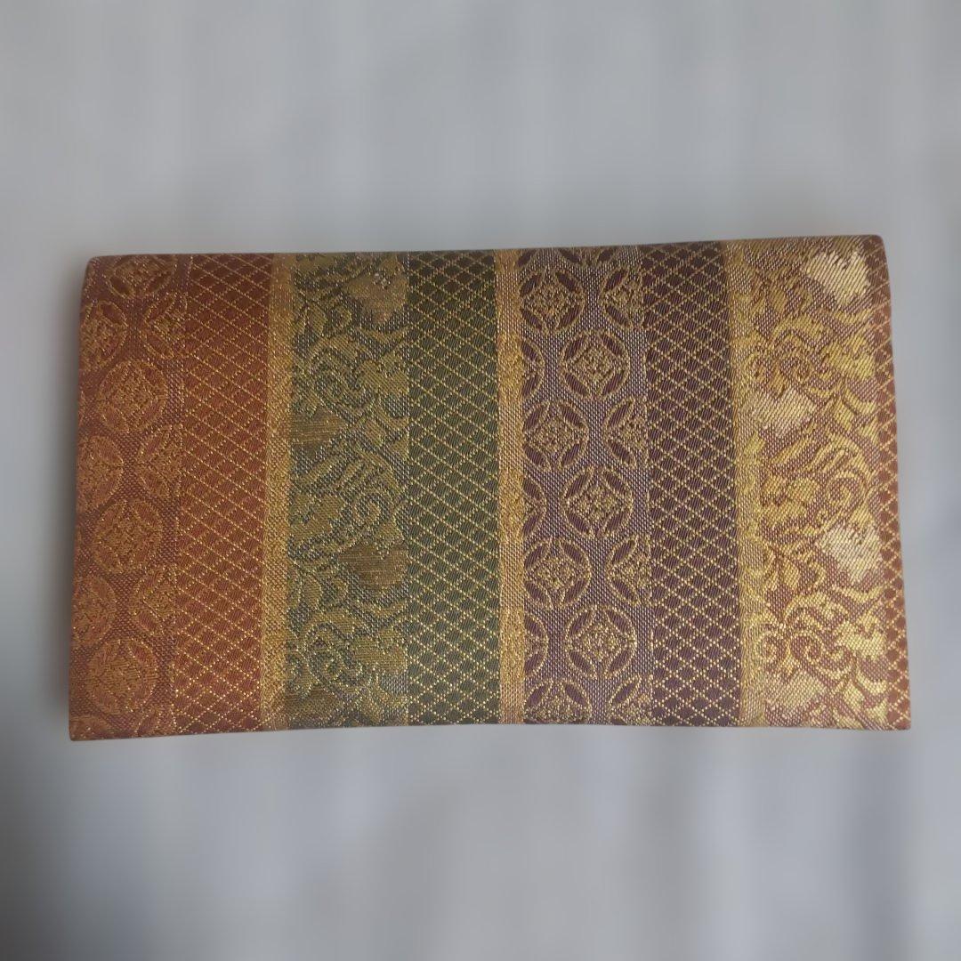 【新品】名物裂 正絹 京念珠入 大阪蜀紅 ☆金糸装飾品☆
