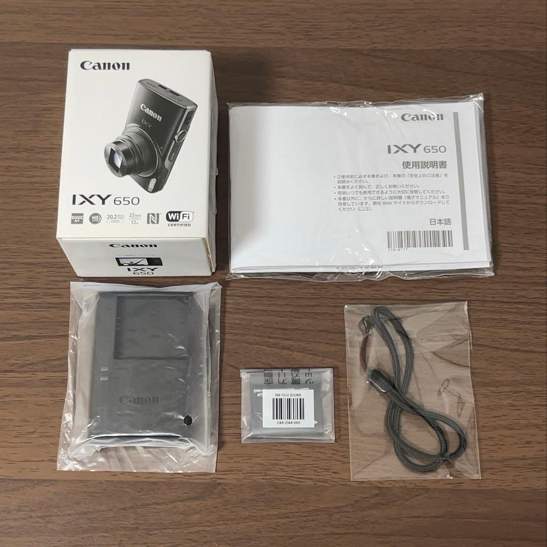 【極美品】 Canon IXY650 純正充電器バッテリーストラップ説明書箱付き