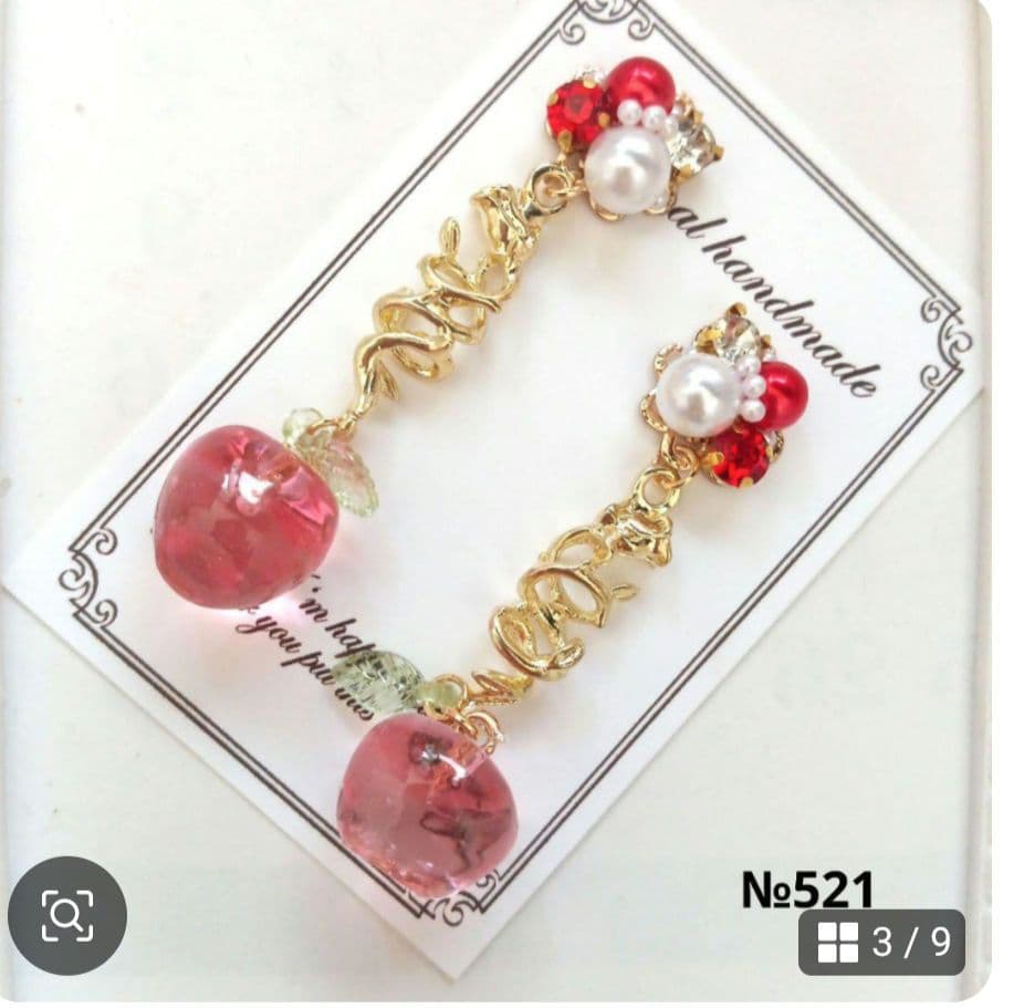 ♡ハンドメイド♡ビジューピアスイヤリング№577金木犀