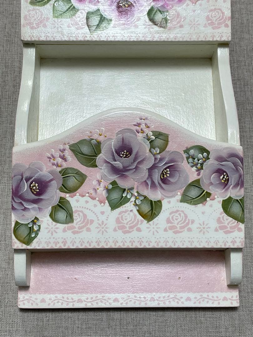 *ハンドメイド* トールペイント ビューティフルローズ レターケース 新品未使用