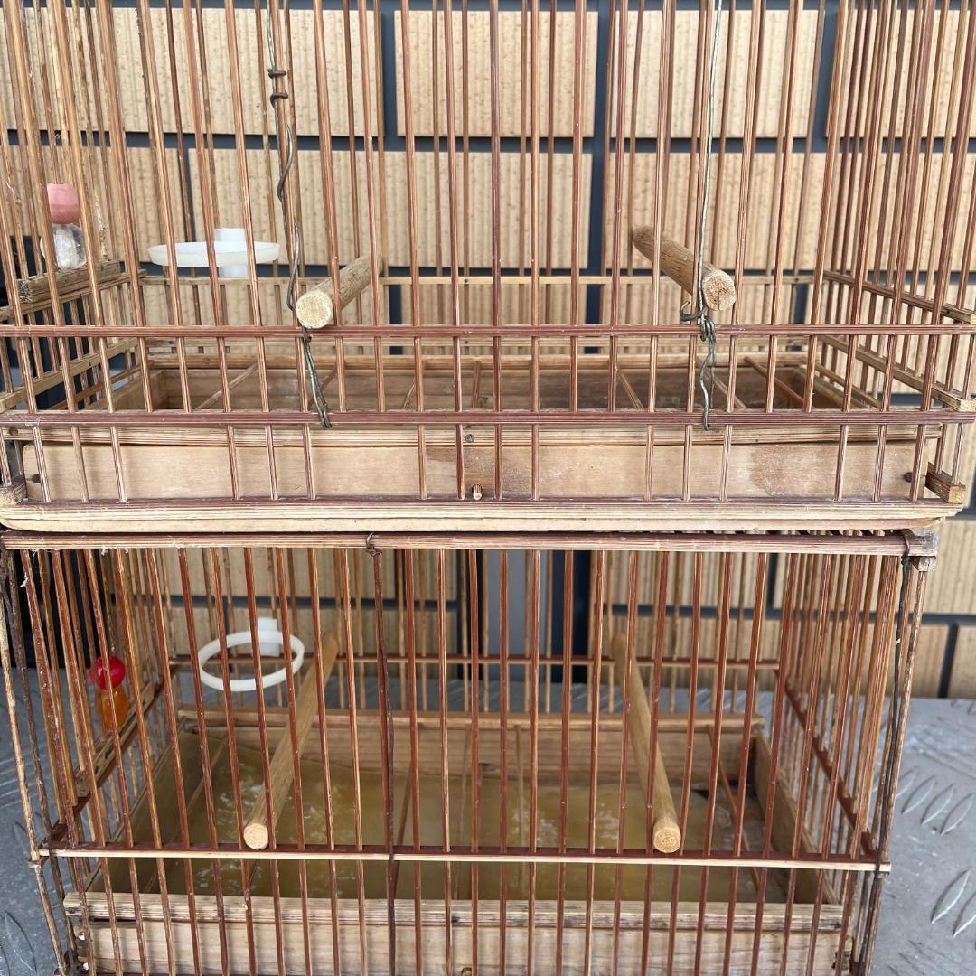 鳥かご（中）　木製　4個セット　2