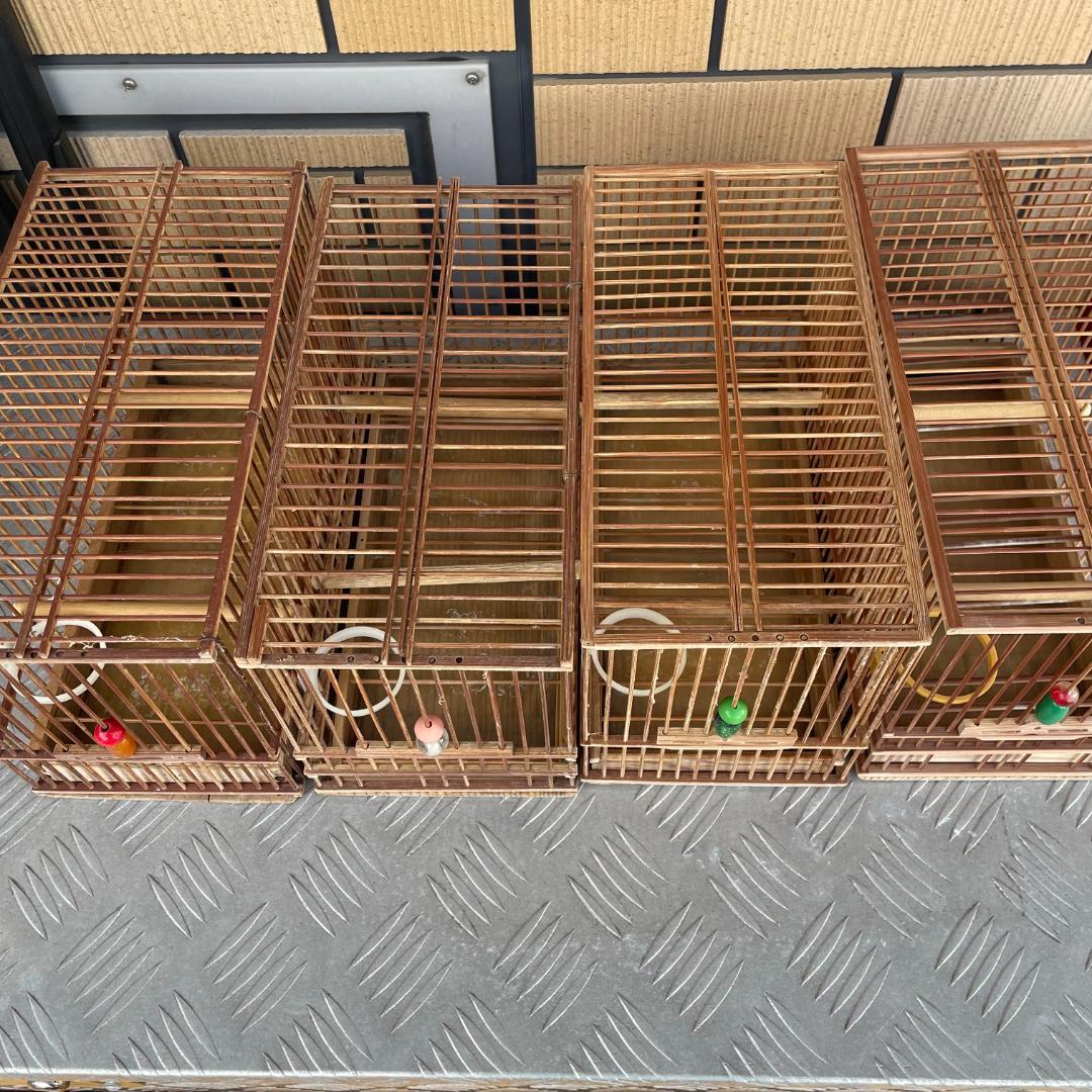 鳥かご（中）　木製　4個セット　2