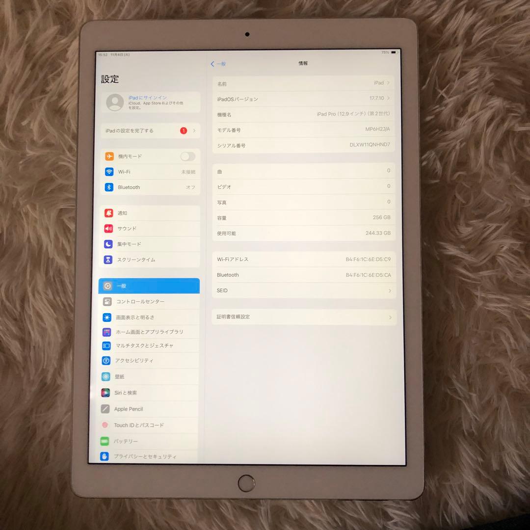 【ラスト1台】iPad Pro 12.9 第2世代 256GB 【すぐ発送】