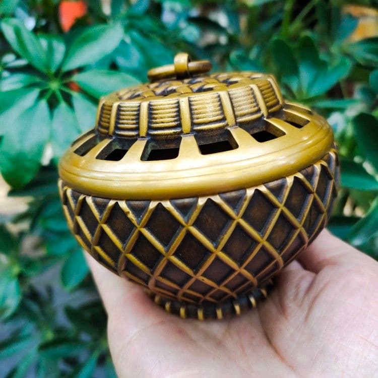 銅 細工 提灯 香炉 香道具 装飾品 現代工芸品美術品 置物