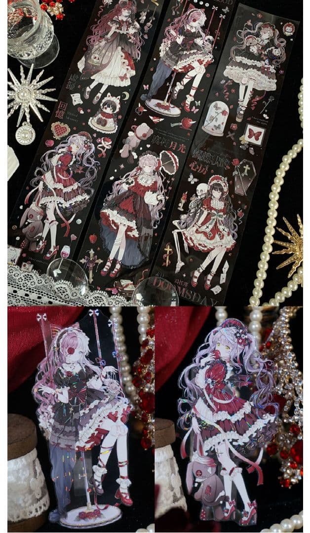 完売御礼✩J1115＃腐朽月光(贝壳光)冰川切り売り海外人物マステ女の子