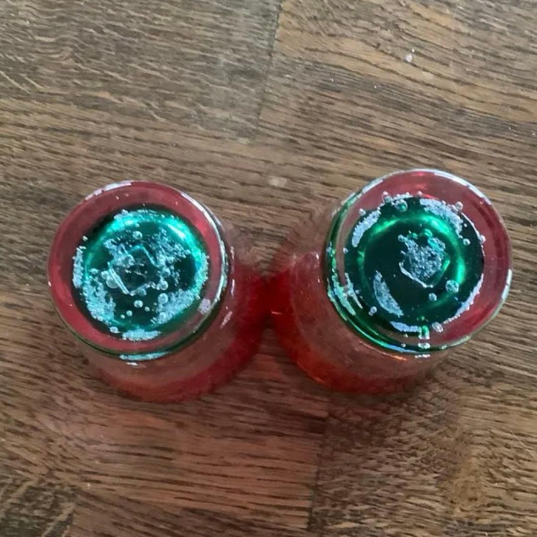 残波の夕日 ビアグラス 緑 2個 RYUKYU GLASS WORKS 海風