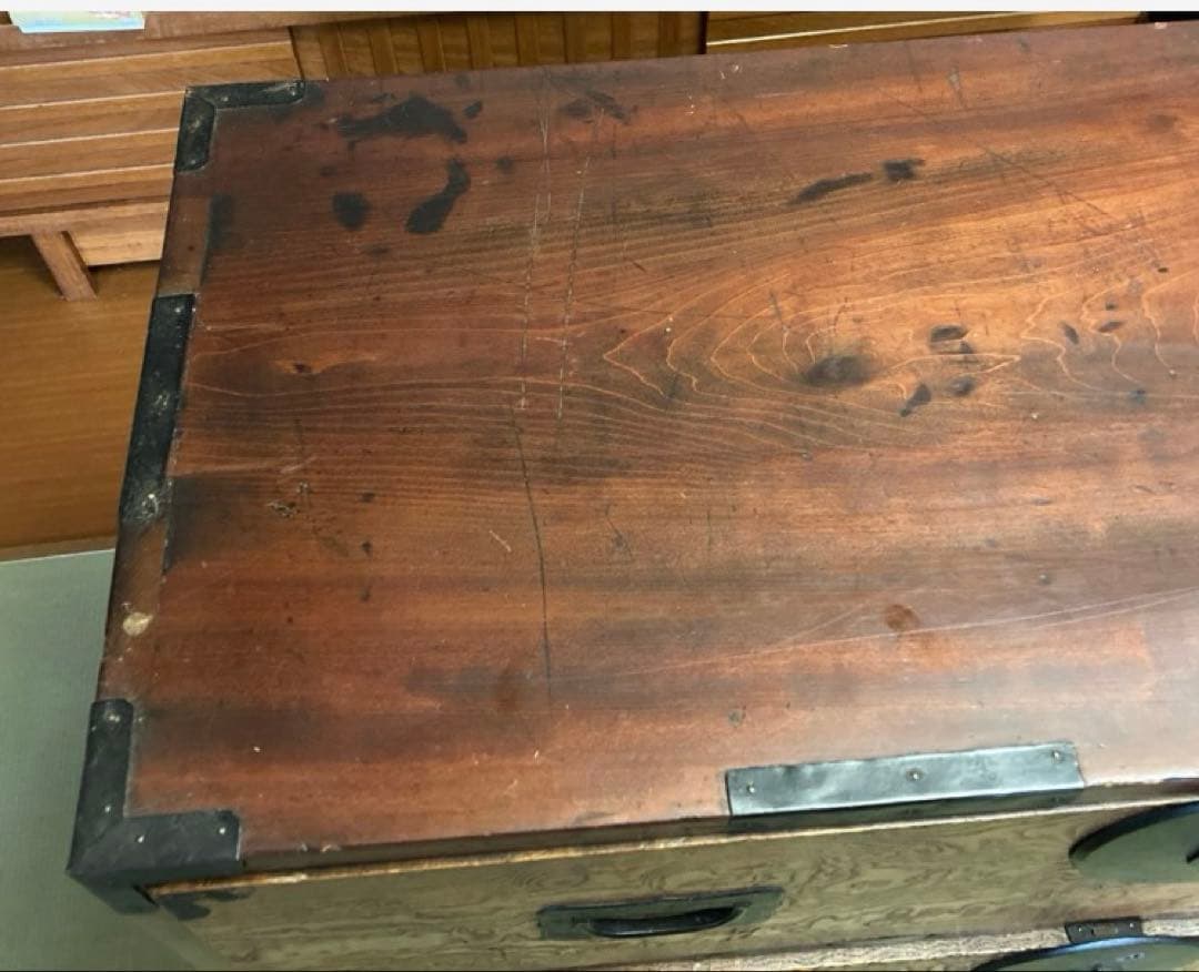 金具付き和簞笥♦️上下の下段(画像1)♦️たのめる便利用のため上下分けて出品発送