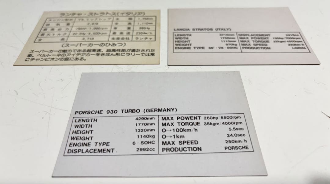 レトロ「スーパーカーカード」19枚+専用カードホルダー