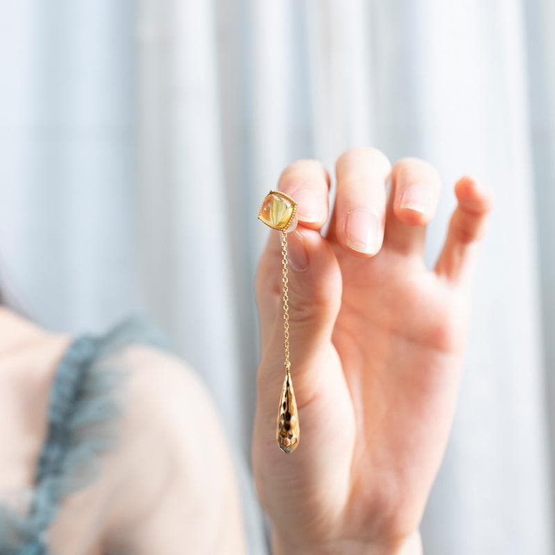 ＜受注制作＞シトリンのペンダント　シルバー　上品　シンプル　0333