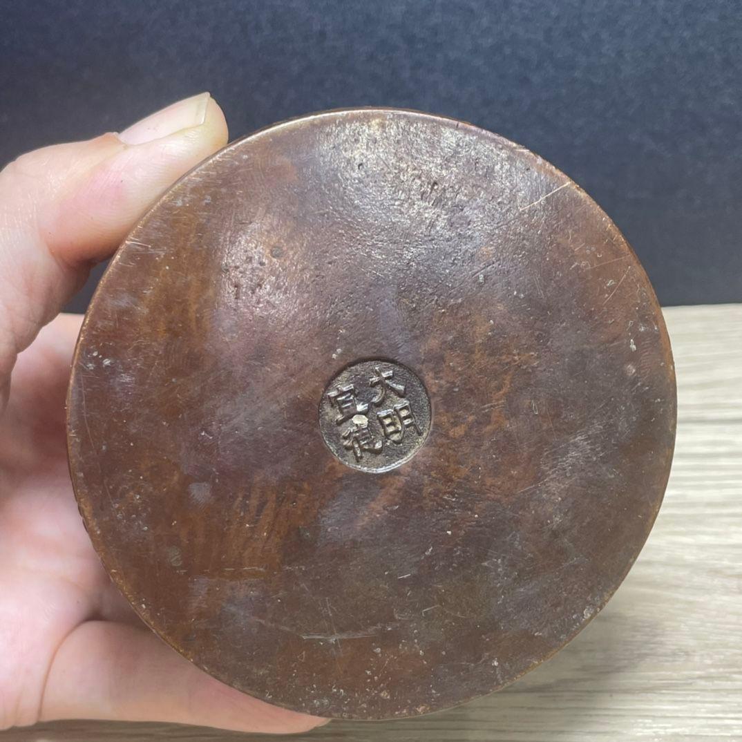 銅 細工 八宝開蓋香炉 香道具 墨盒 文房具 装飾品 工芸品 置物